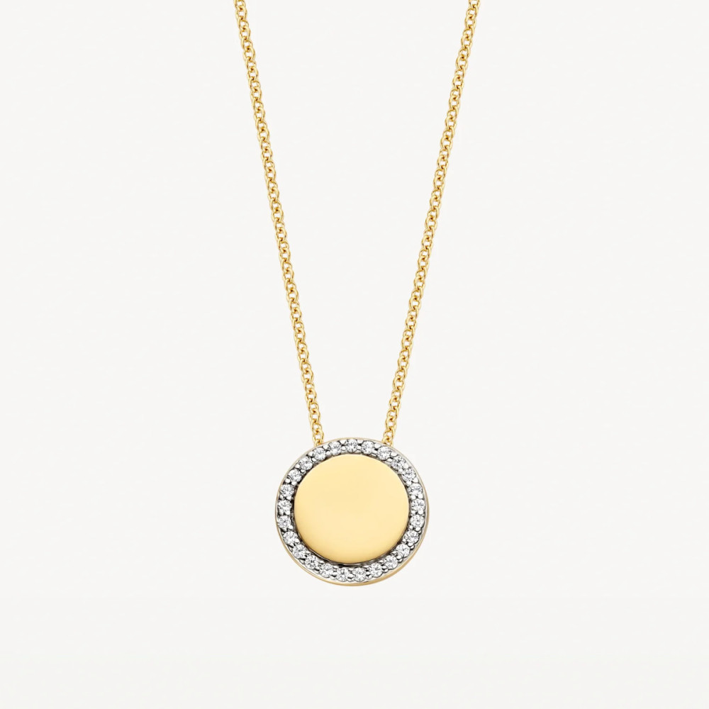 blush-3124yzi-ketting-met-hanger-goud-zirkonia-rondje-glanzend-10-mm-lengte-42-cm