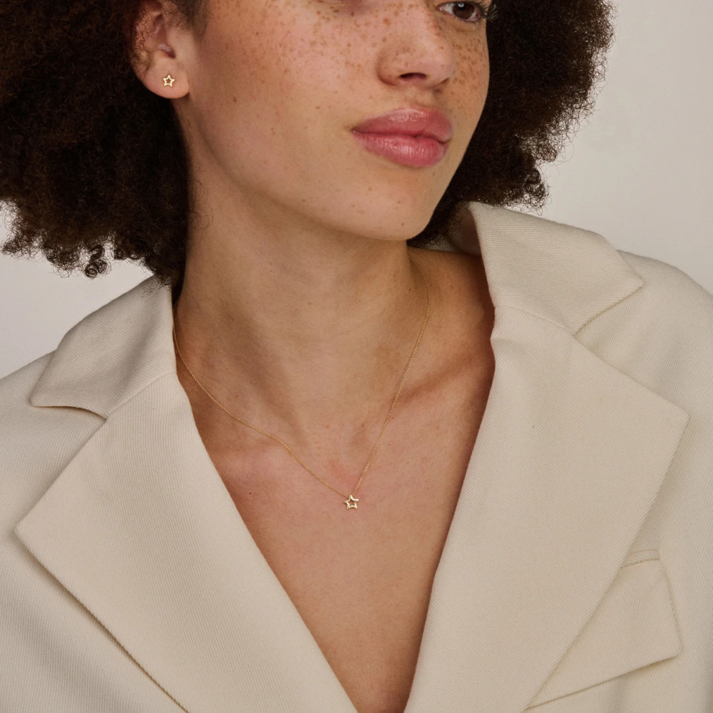 blush-3151ygo-ketting-14k-goud-ster-hanger-6-1-mm-breed-lengte-42-cm