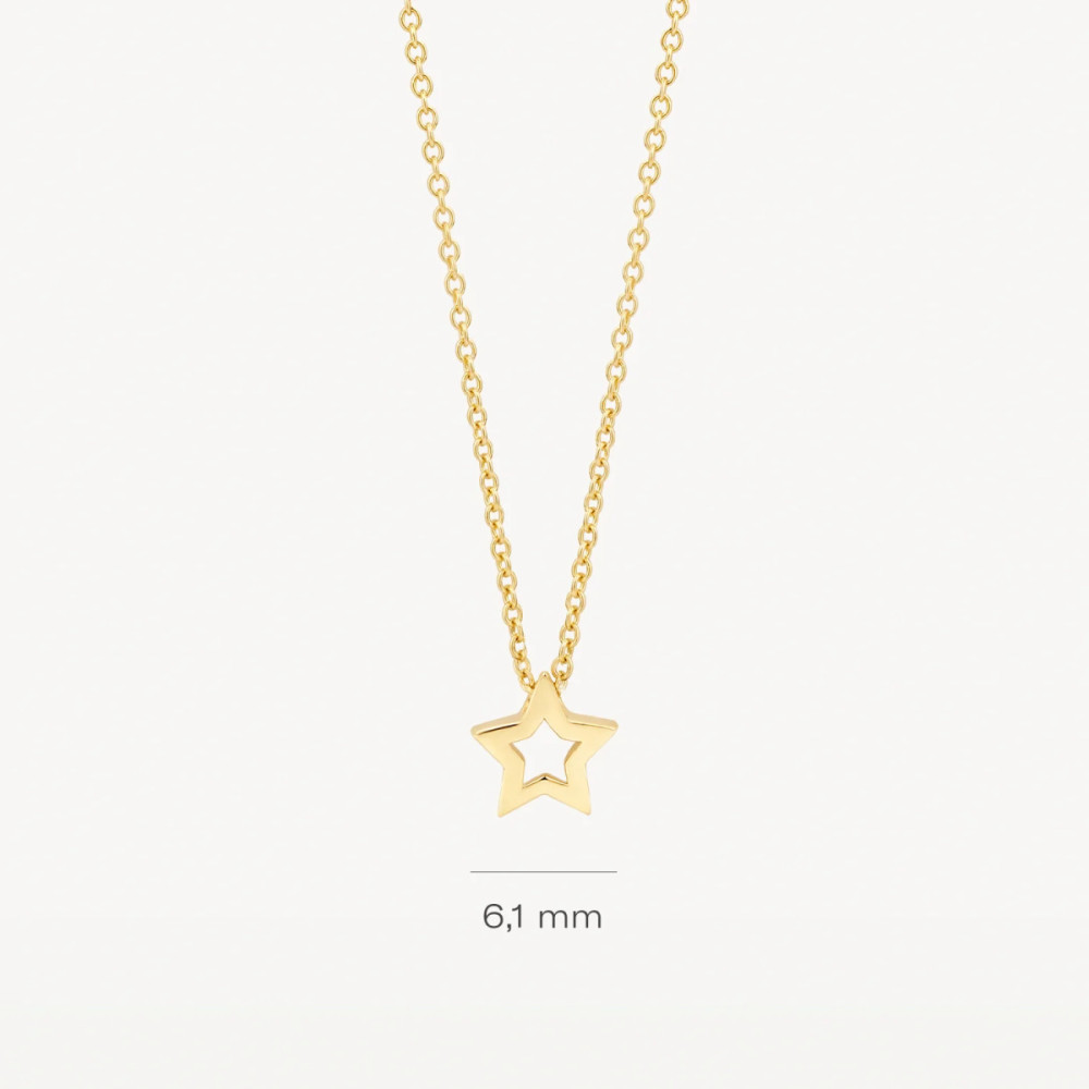 blush-3151ygo-ketting-14k-goud-ster-hanger-6-1-mm-breed-lengte-42-cm