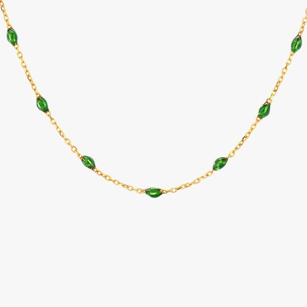blush-3162yrg-ketting-14k-gouden-groene-resin-stenen-2-75-x-1-5-mm-lengte-42-cm
