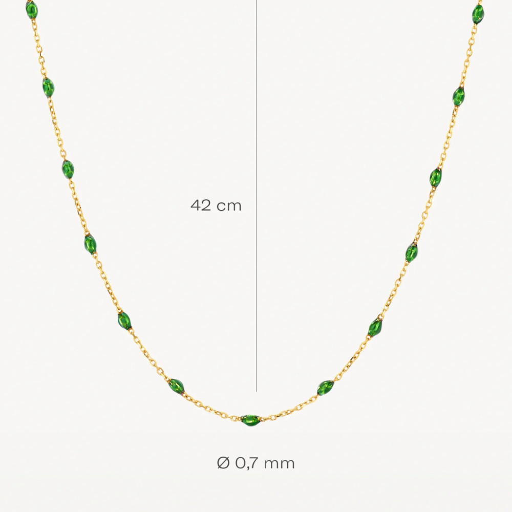 blush-3162yrg-ketting-14k-gouden-groene-resin-stenen-2-75-x-1-5-mm-lengte-42-cm