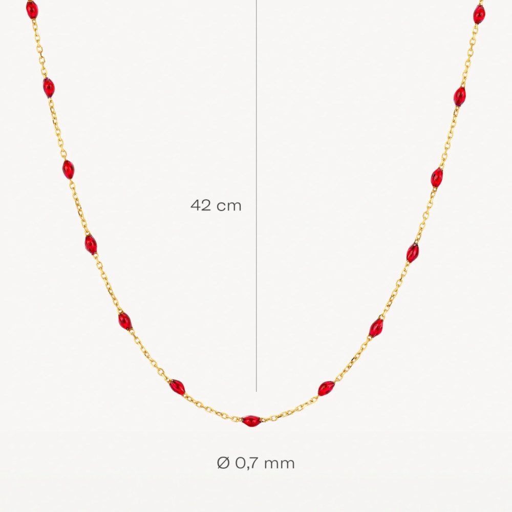 blush-3162yrr-ketting-rode-resin-stenen-goud-glanzend-0-7-mm-breedte-lengte-42-cm