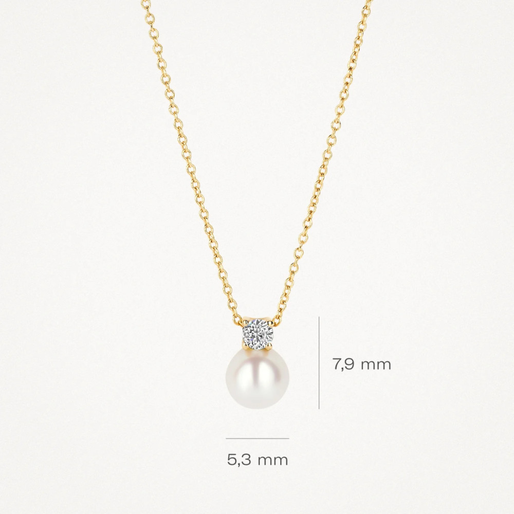 blush-3163ypw-ketting-gouden-hanger-parel-zirkonia-5-3-mm-x-7-9-mm-lengte-42-cm