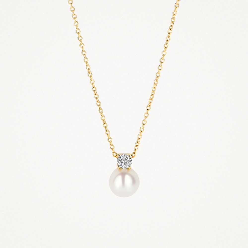 blush-3163ypw-ketting-gouden-hanger-parel-zirkonia-5-3-mm-x-7-9-mm-lengte-42-cm
