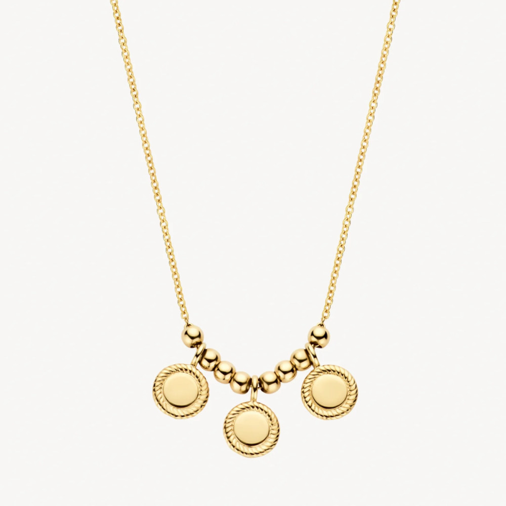 blush-3171ygo-ketting-met-hanger-drie-bewerkte-rondjes-goud-5-mm-lengte-42-cm