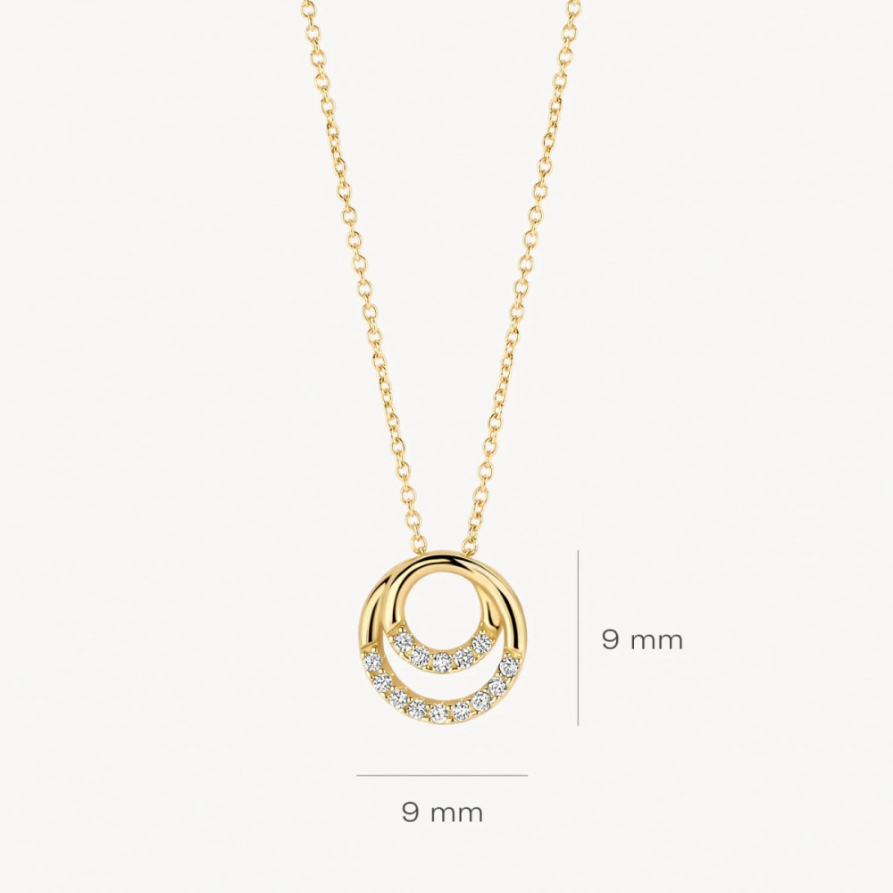 blush-3193yzi-ketting-14k-goud-dubbele-ronde-zirkonia-hanger-9-mm-diameter-lengte-42-cm