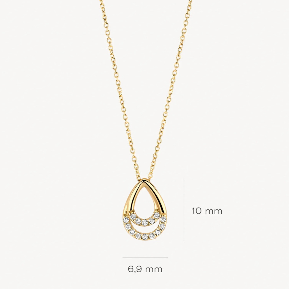 blush-3195yzi-ketting-14-karaat-goud-zirkonia-druppel-hanger-6-9-mm-x-10-mm-lengte-42-cm