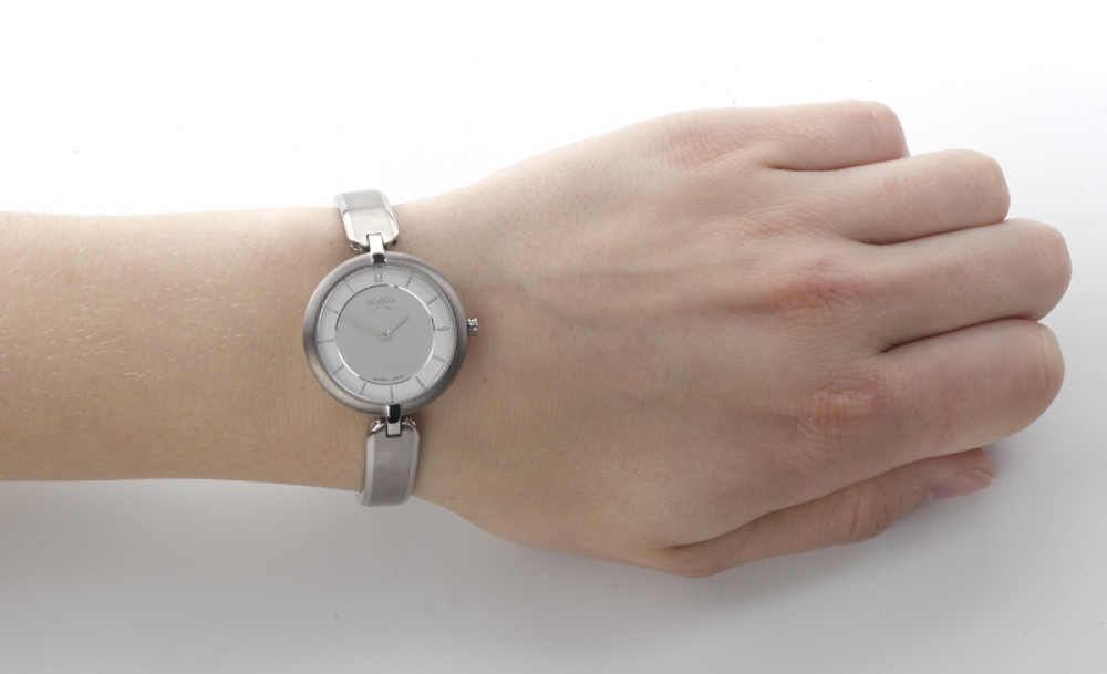 boccia-titanium-3164-01-mat-en-glanzend-dameshorloge-zilverkleurig-titanium-met-witte-wijzerplaat