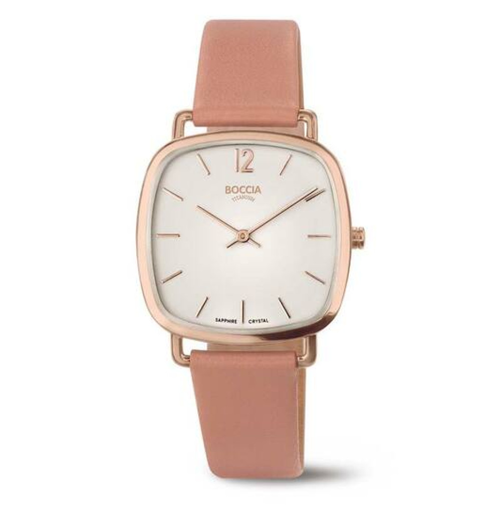 boccia-titanium-3334-04-rosegoudkleurige-dameshorloge-met-witte-wijzerplaat-en-roze-leren-band-diameter-33-mm
