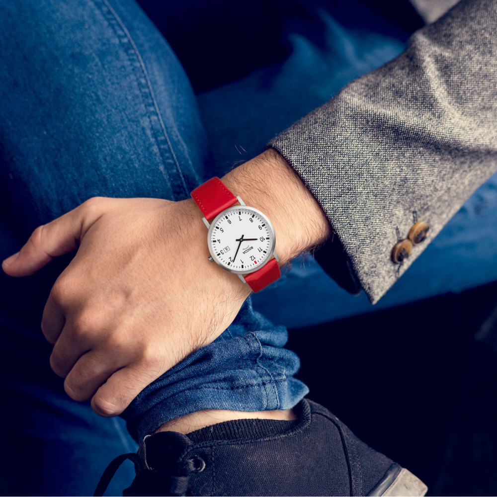 boccia-titanium-3679-02-herenhorloge-rode-leren-band-witte-wijzerplaat-zwarte-cijfers-titanium-kast-o-37-mm