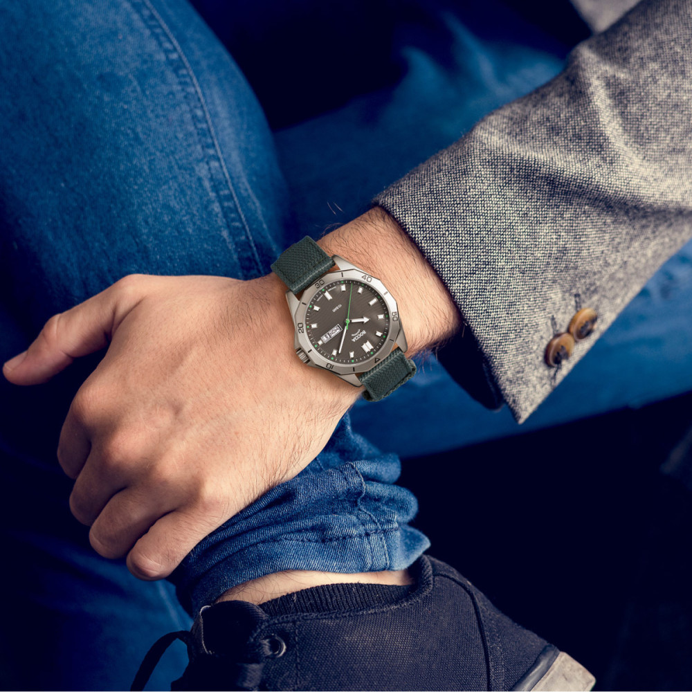 boccia-titanium-3680-02-herenhorloge-groene-nylon-band-zilverkleurige-titanium-kast-dag-datum-o-40-mm