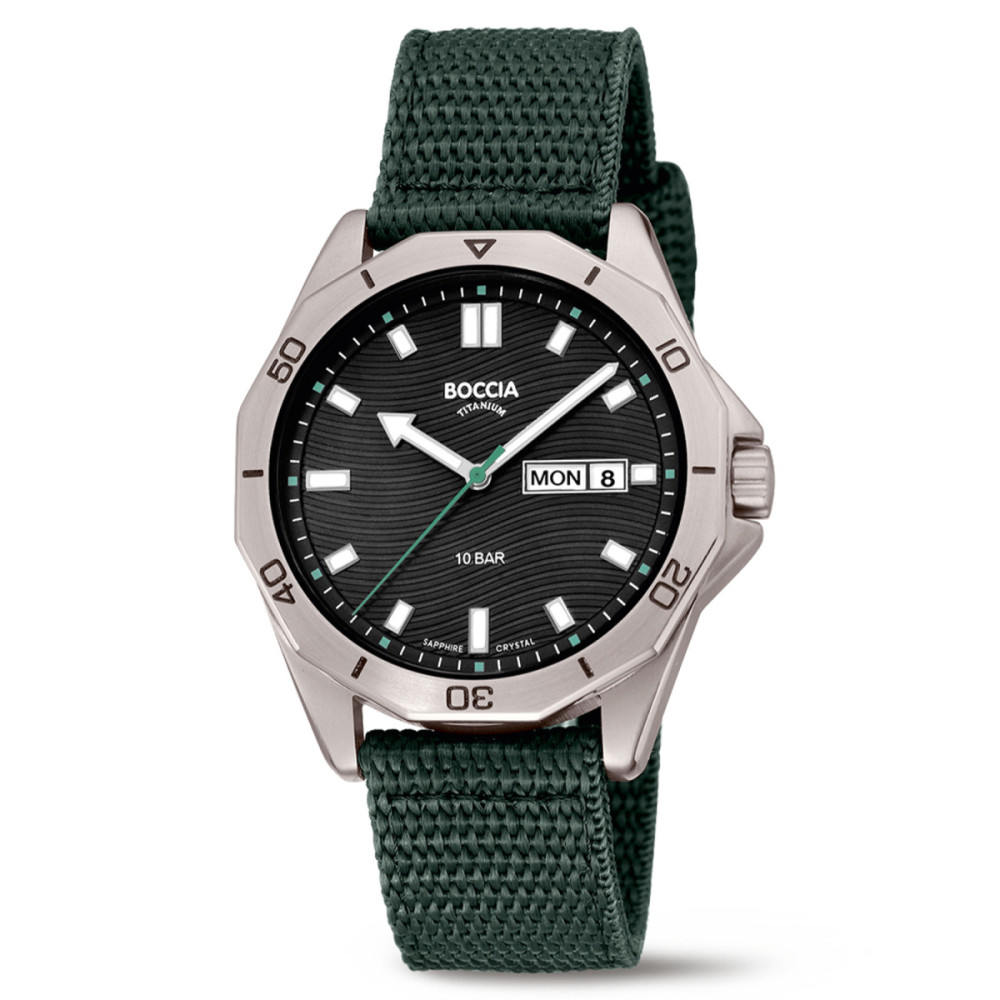 boccia-titanium-3680-02-herenhorloge-groene-nylon-band-zilverkleurige-titanium-kast-dag-datum-o-40-mm