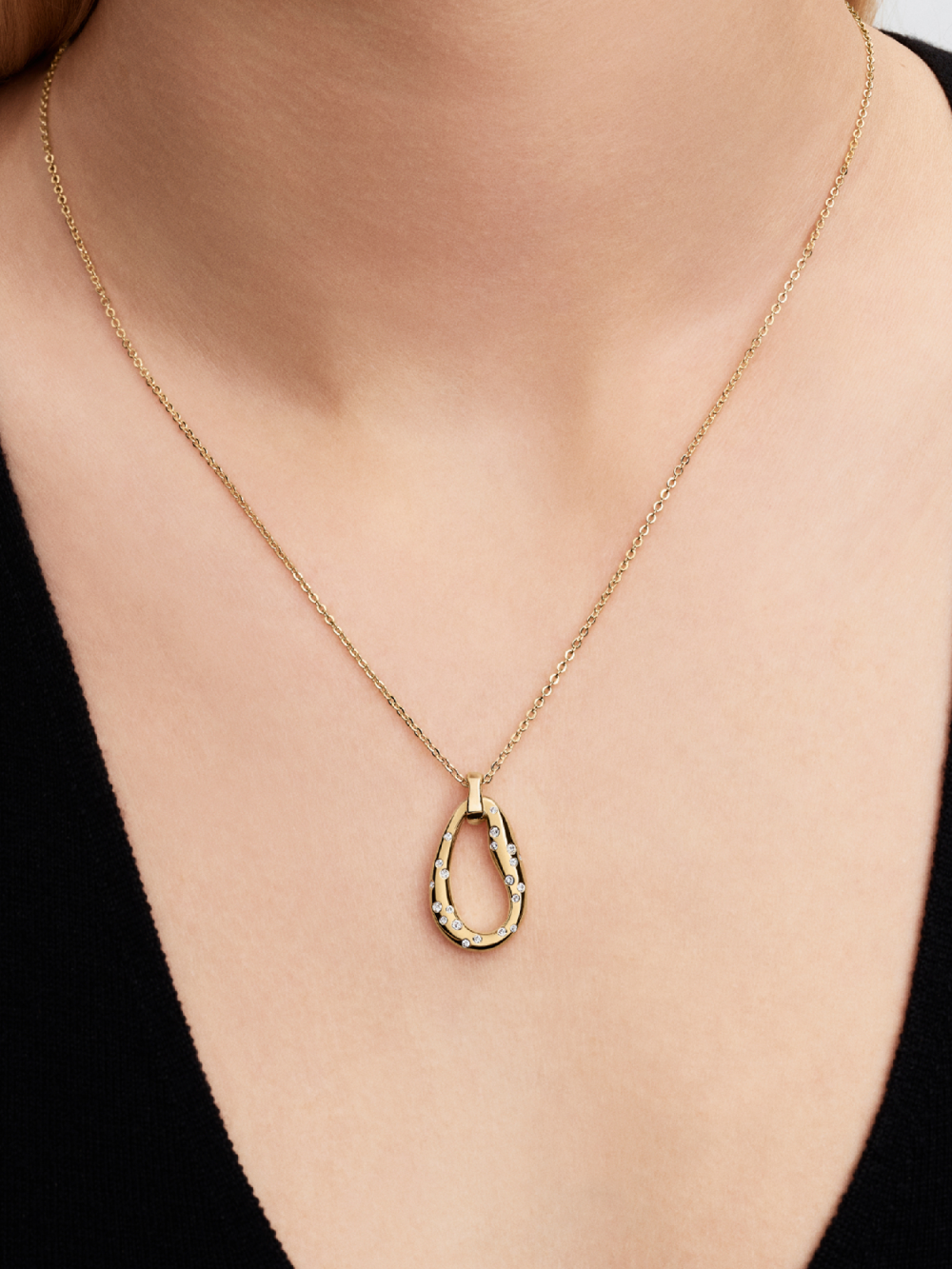 pandora-essence-364666c01-45-ketting-gold-plated-organische-druppel-zirkonia-13-mm-lengte-45-cm