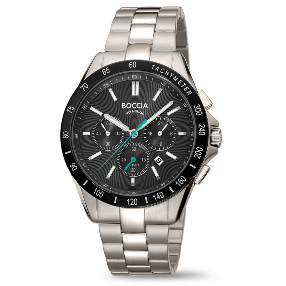 boccia-titanium-3733-03-herenhorloge-zwart-zilverkleurig-titanium-chronograaf-42-mm