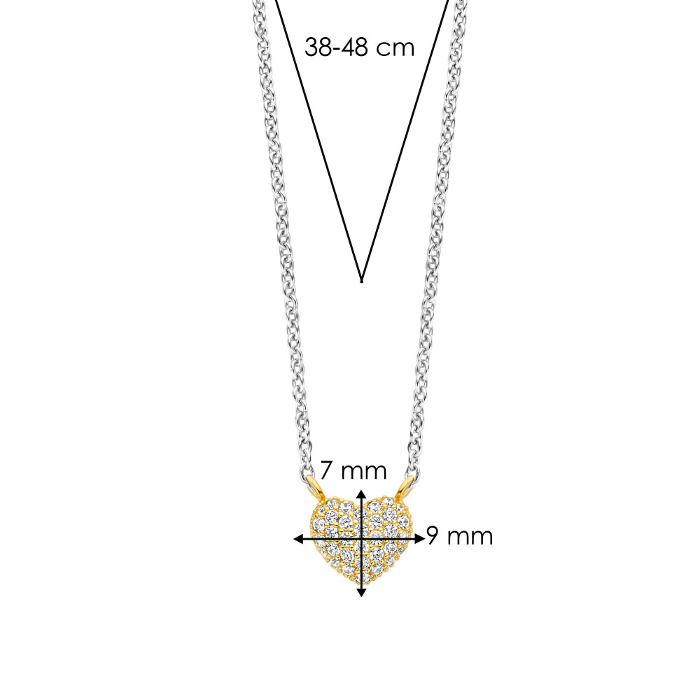 ti-sento-milano-3899zy-42-hartje-ketting-met-hanger-bicolor-zilver-en-plating-lengte-verstelbaar-38-48-cm