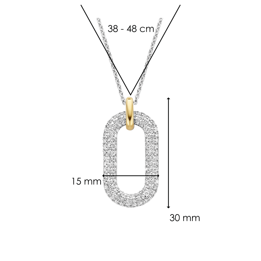 ti-sento-milano-3964zy-42-ketting-met-hanger-goud-op-zilver-en-zirkonia-lengte-verstelbaar-38-48-cm