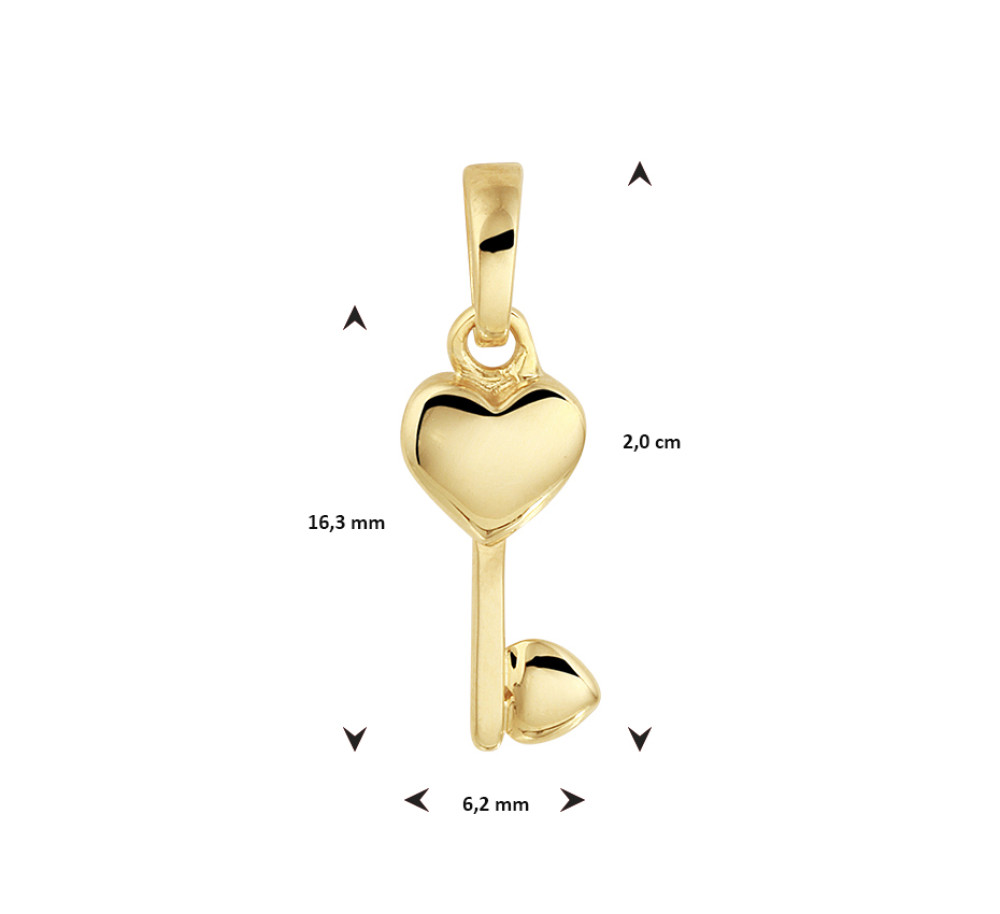 14-karaat-gouden-hanger-in-hartvorm-met-sleutel-hoogte-20-mm