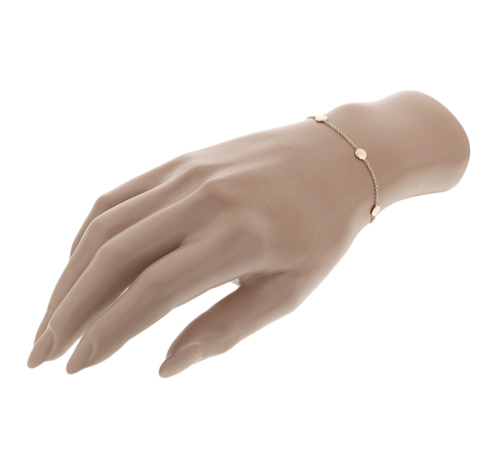 14-karaat-gouden-schakelarmband-met-ronde-hangers-lengte-17-19-cm