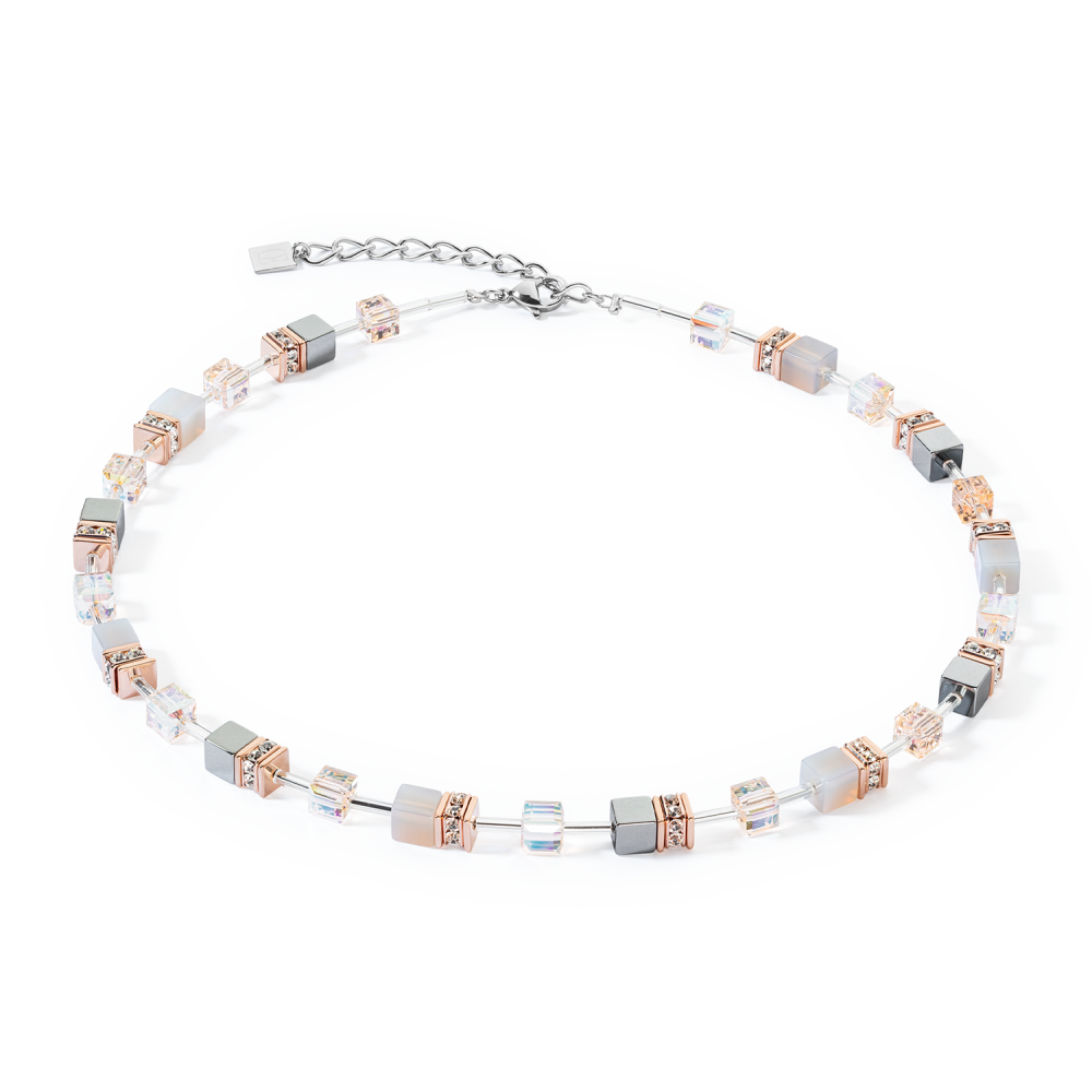 coeur-de-lion-geocube-4017-10-0235-iconic-precious-ketting-met-agaat-hematiet-kristal-en-strass-lengte-verstelbaar-42-48-cm