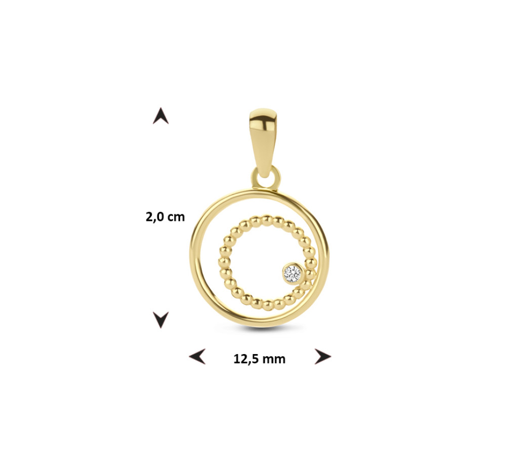 gouden-hanger-met-glanzende-en-bolletjes-cirkel-en-zirkonia-diameter-12-5-mm