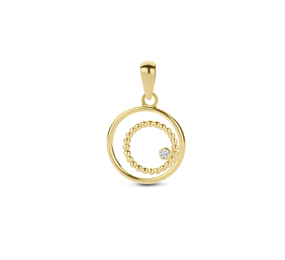 gouden-hanger-met-glanzende-en-bolletjes-cirkel-en-zirkonia-diameter-12-5-mm