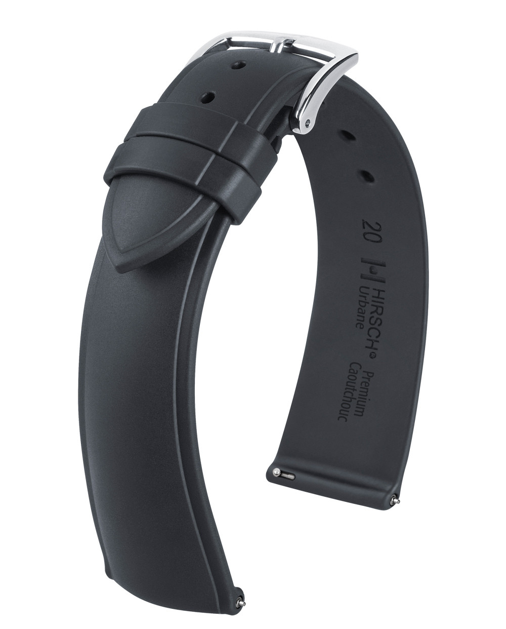 hirsch-urbane-40448850-2-effen-zwart-horlogebandje-van-rubber-breedte-20-22-mm