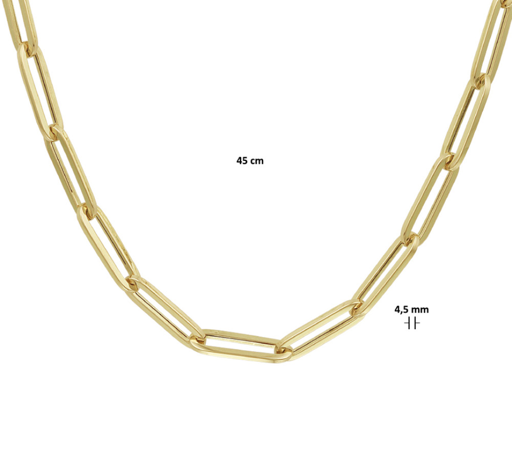 paperclip-4-5-mm-gouden-collier-zonder-hanger-lengte-45-cm