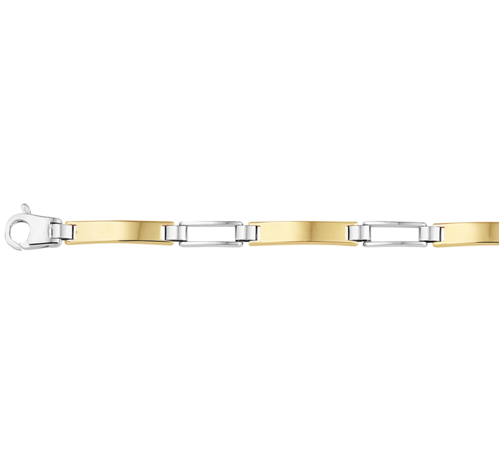 14-karaat-bicolor-schakelarmband-met-rechthoekige-en-ovale-schakels