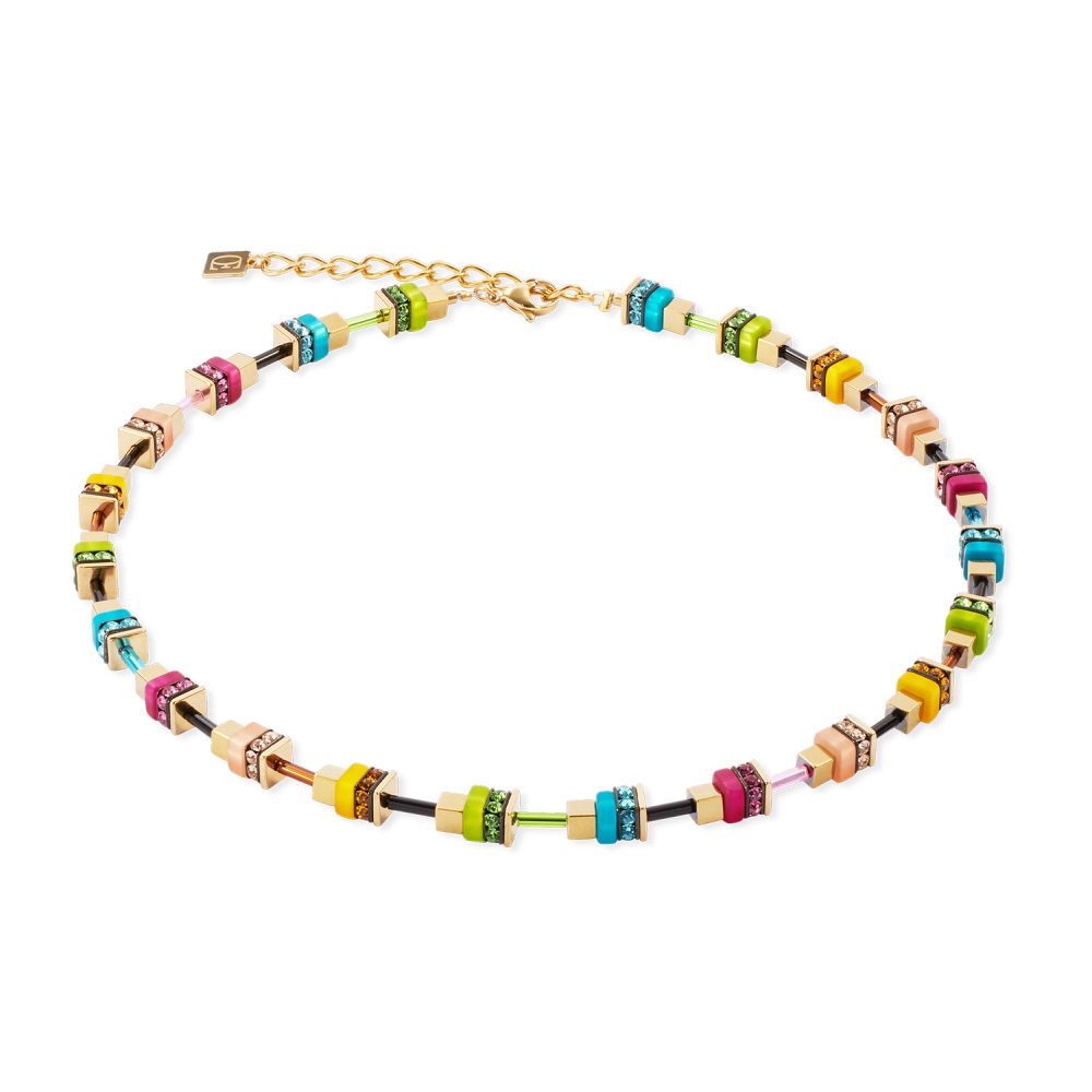 coeur-de-lion-geocube-4413-10-1516-ketting-boho-sunset-cube-met-kleurrijke-stenen-lengte-42-48-cm