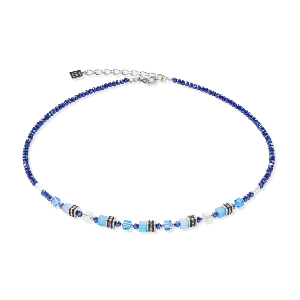 coeur-de-lion-blauwe-ketting-4565-10-0700-mini-cubes-met-zilverkleurige-sluiting-lengte-42-48-cm