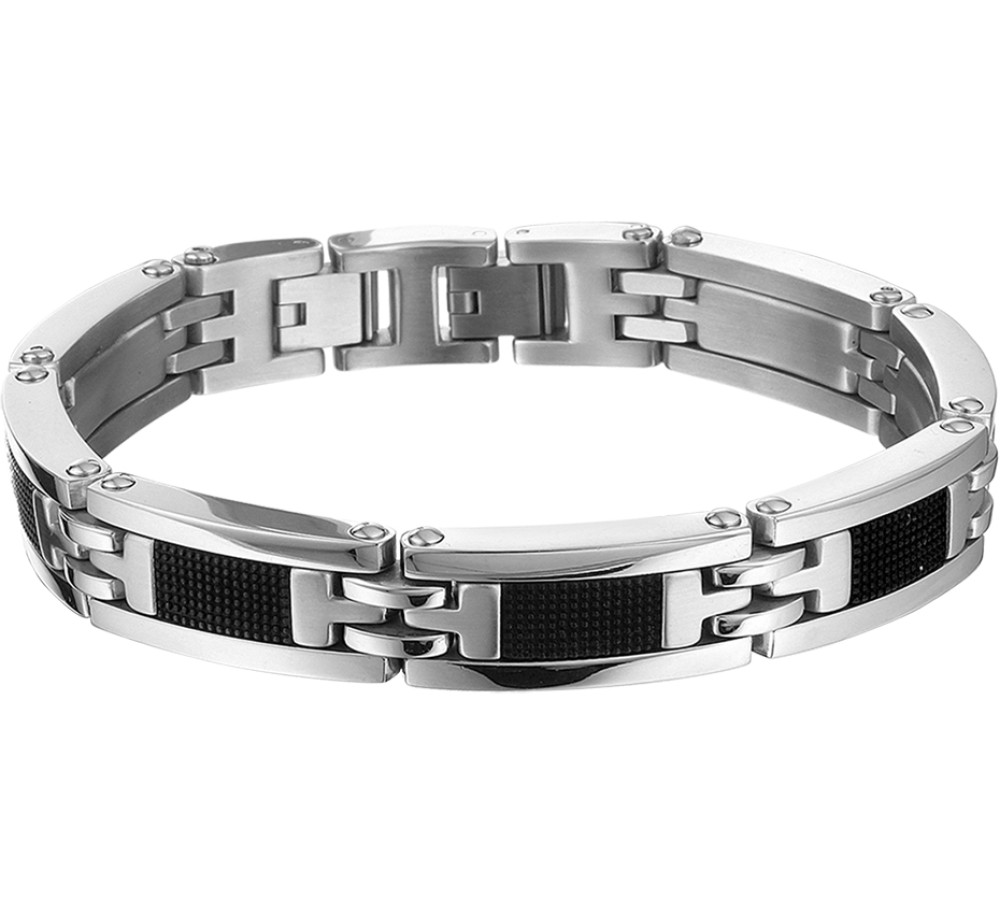 stalen-schakelarmband-met-zwarte-accenten-en-industriele-uitstraling
