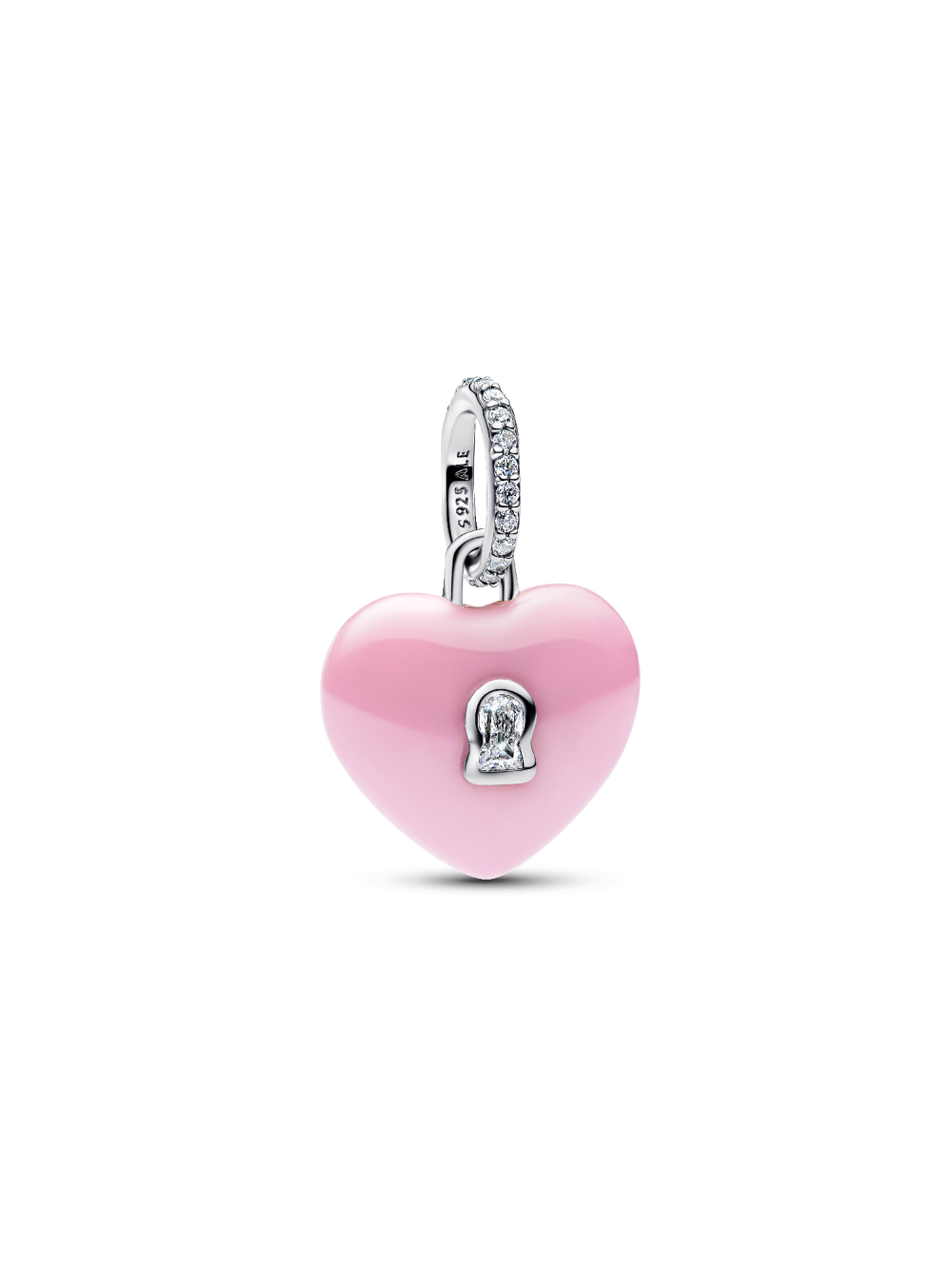 pandora-moments-794424c01-hangende-bedel-met-yours-gravure-roze-hartvormig-slotje-zilver-en-zirkonias