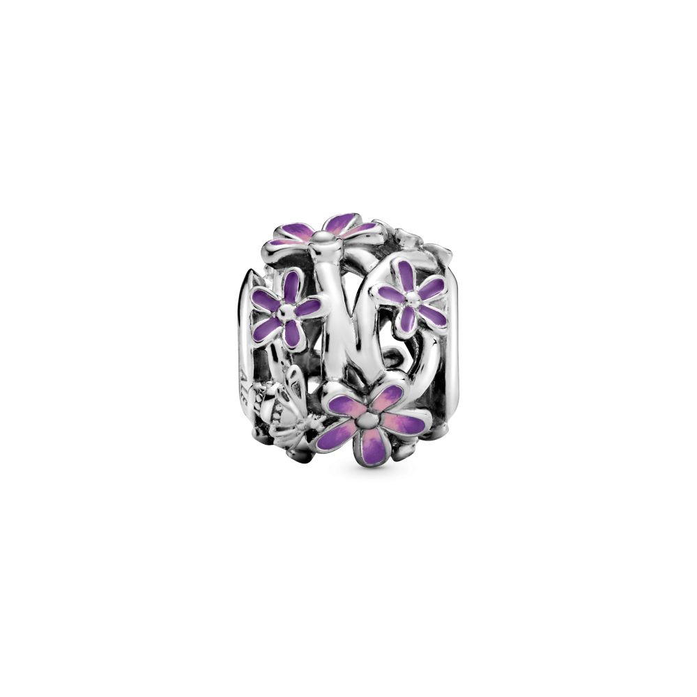pandora-moments-798772c02-zilveren-charm-met-opengewerkt-bloemenmotief-en-paarse-emaille