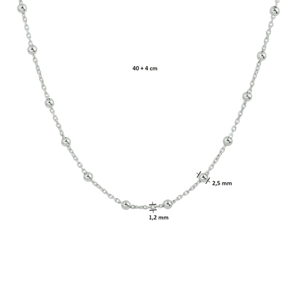 bolletjes-2-5-mm-schakelketting-zilver-zonder-hanger-lengte-verstelbaar-40-44-cm