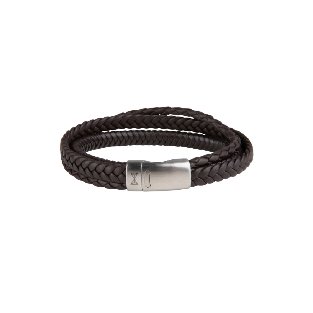 aze-jewels-adventure-az-bl002-b-bruin-leren-armband-zilverkleurig-glanzend-11-mm-magneetsluiting