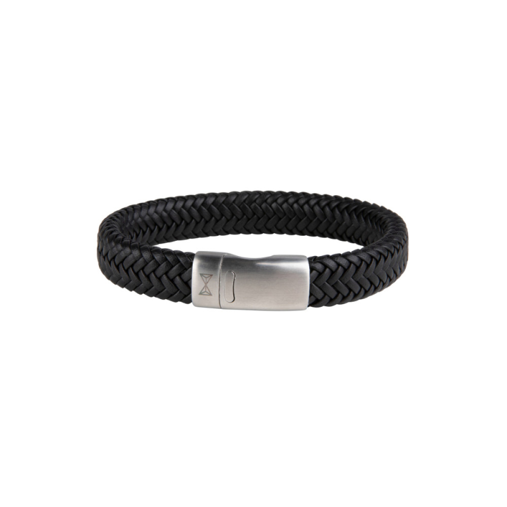 aze-jewels-adventure-az-bl007-a-armband-leer-zwart-zilverkleurig-13-mm-breedte