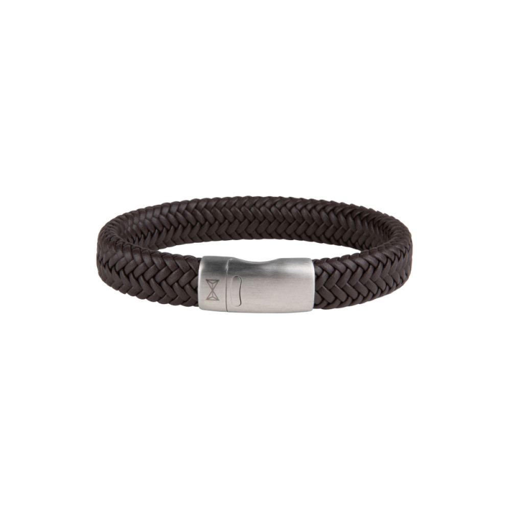 aze-jewels-adventure-az-bl007-b-armband-bruin-leer-gevlochten-sluiting-zilverkleurig-13-mm-breedte