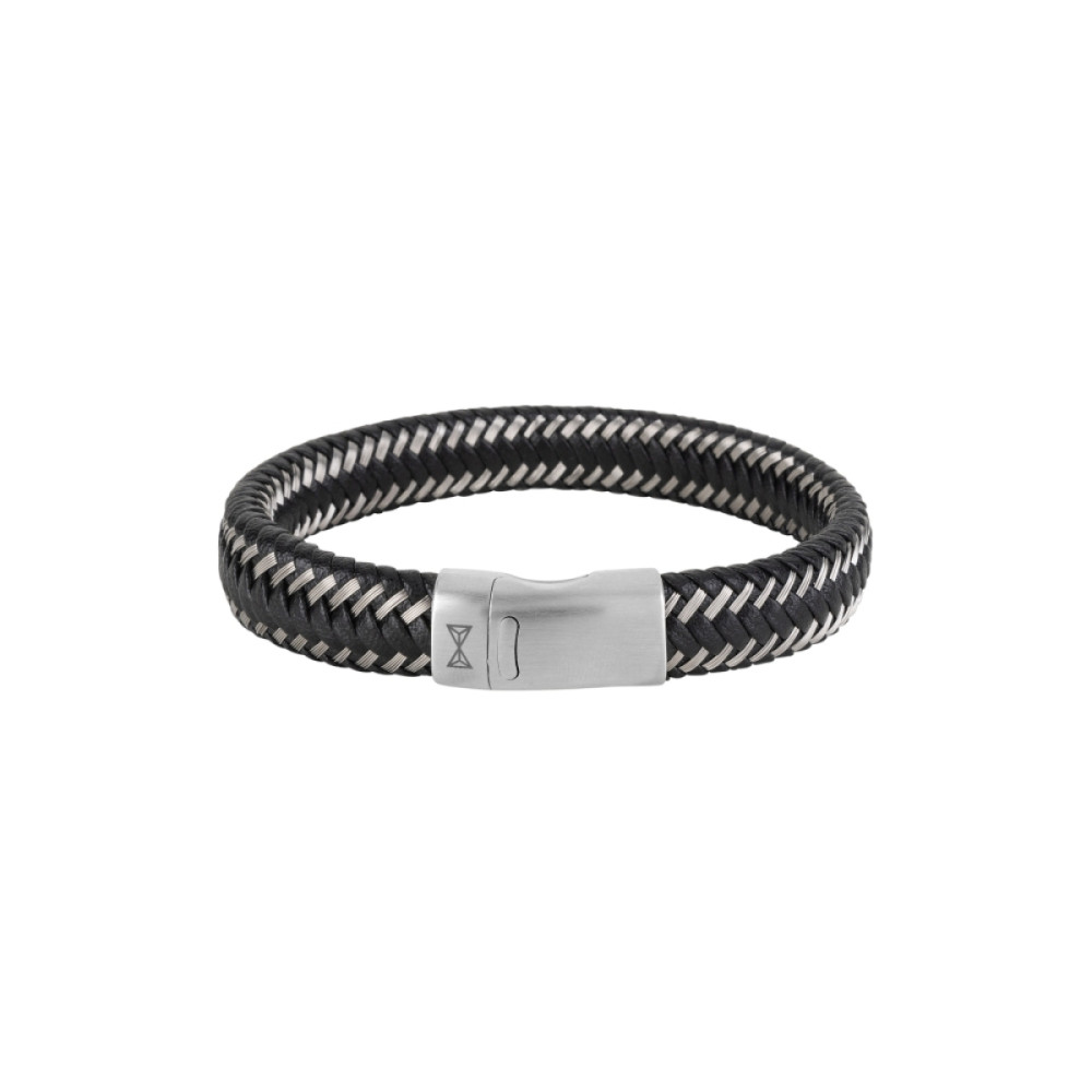 aze-jewels-adventure-az-bl007-e-armband-zilverkleurig-zwart-leer-13-mm-breedte