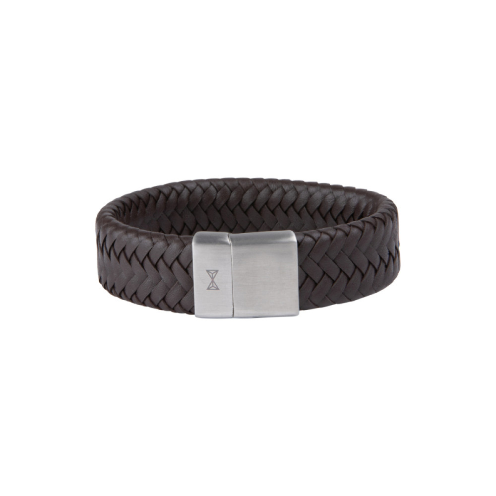 aze-jewels-adventure-az-bl012-b-armband-leer-bruin-magneetsluiting-zilverkleurig-20-mm-breedte