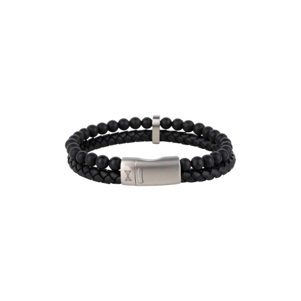 aze-jewels-adventure-az-bl019-a-armband-zwart-leer-zilverkleurig-glanzend-12-mm-breedte