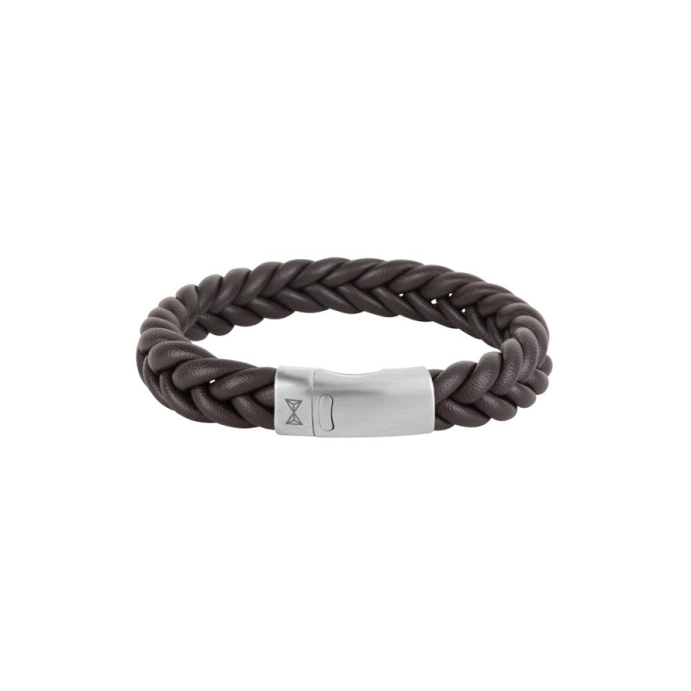 aze-jewels-adventure-az-bl024-b-armband-bruin-leer-magneetsluiting-zilverkleurig-13-mm-breedte