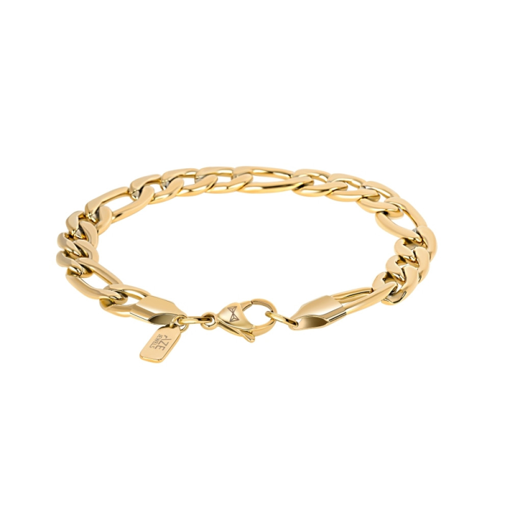 aze-jewels-ferro-az-bm011-c-armband-goudkleurig-staal-figaro-8-mm-breedte
