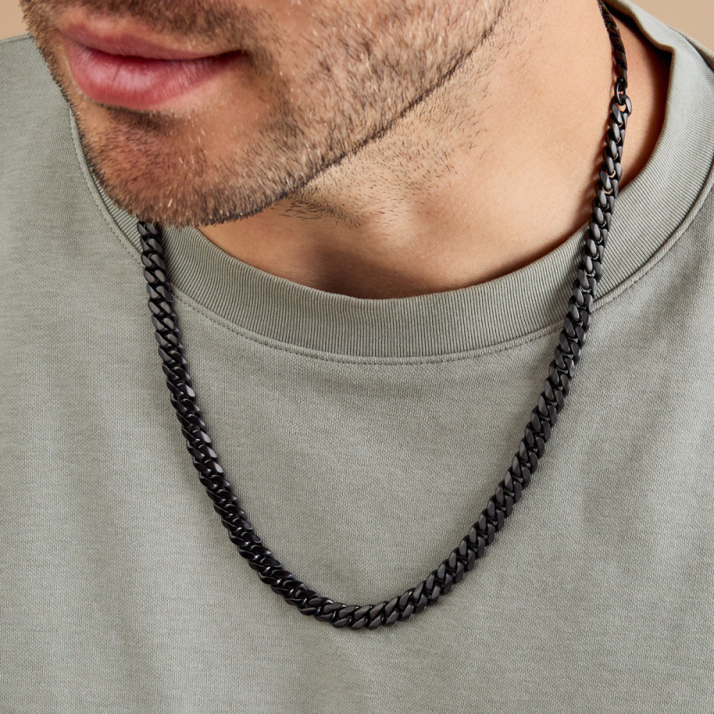 aze-jewels-ferro-az-nl006-b-schakelketting-gourmet-zwart-glanzend-8-mm-breedte-lengte-50-60-cm