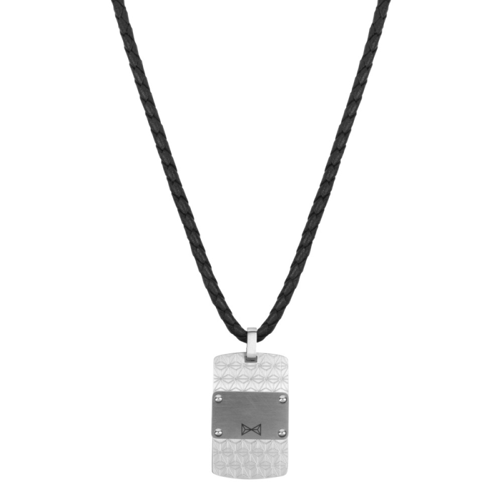 aze-jewels-ferro-az-nl009-a-050-ketting-rechthoekige-hanger-zilverkleurig-staal-leer-3-mm-breedte-lengte-50-cm