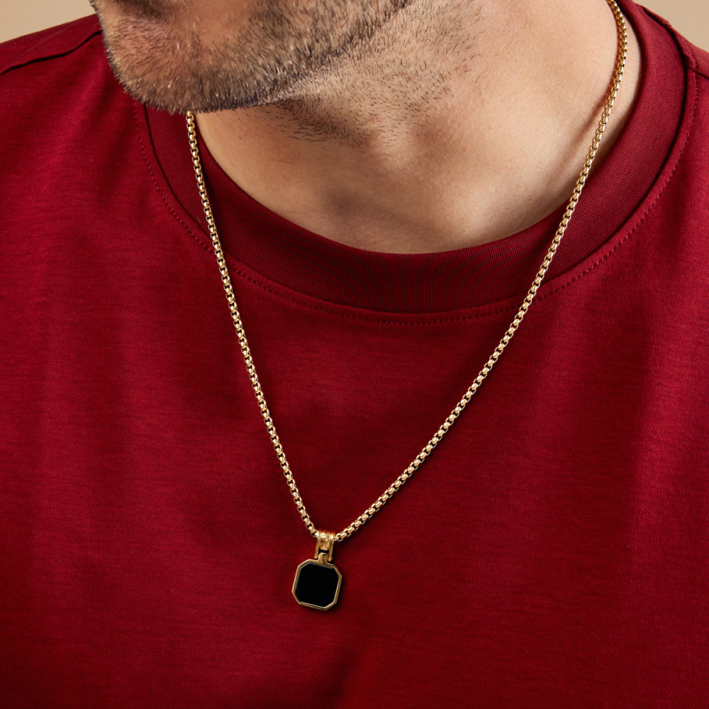 aze-jewels-ferro-az-nl010-c-ketting-goudkleurig-achthoek-hanger-zwart-lengte-50-60-cm