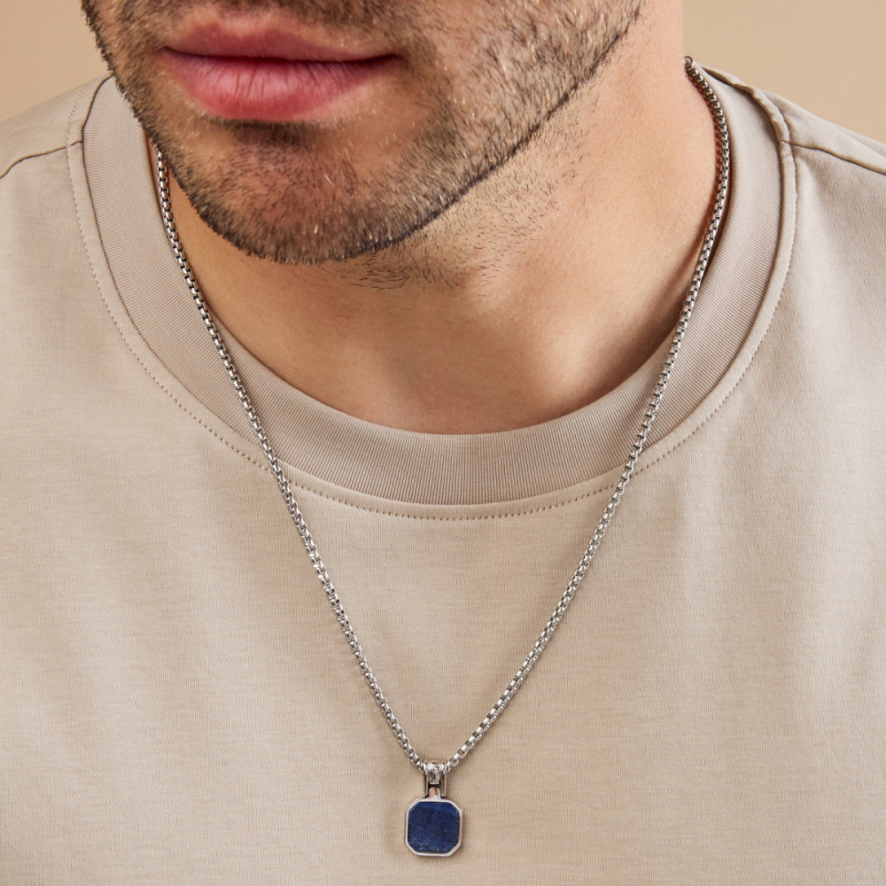 aze-jewels-ferro-az-nl012-a-ketting-zilverkleurig-achthoek-blauw-15-mm-breedte-lengte-50-60-cm