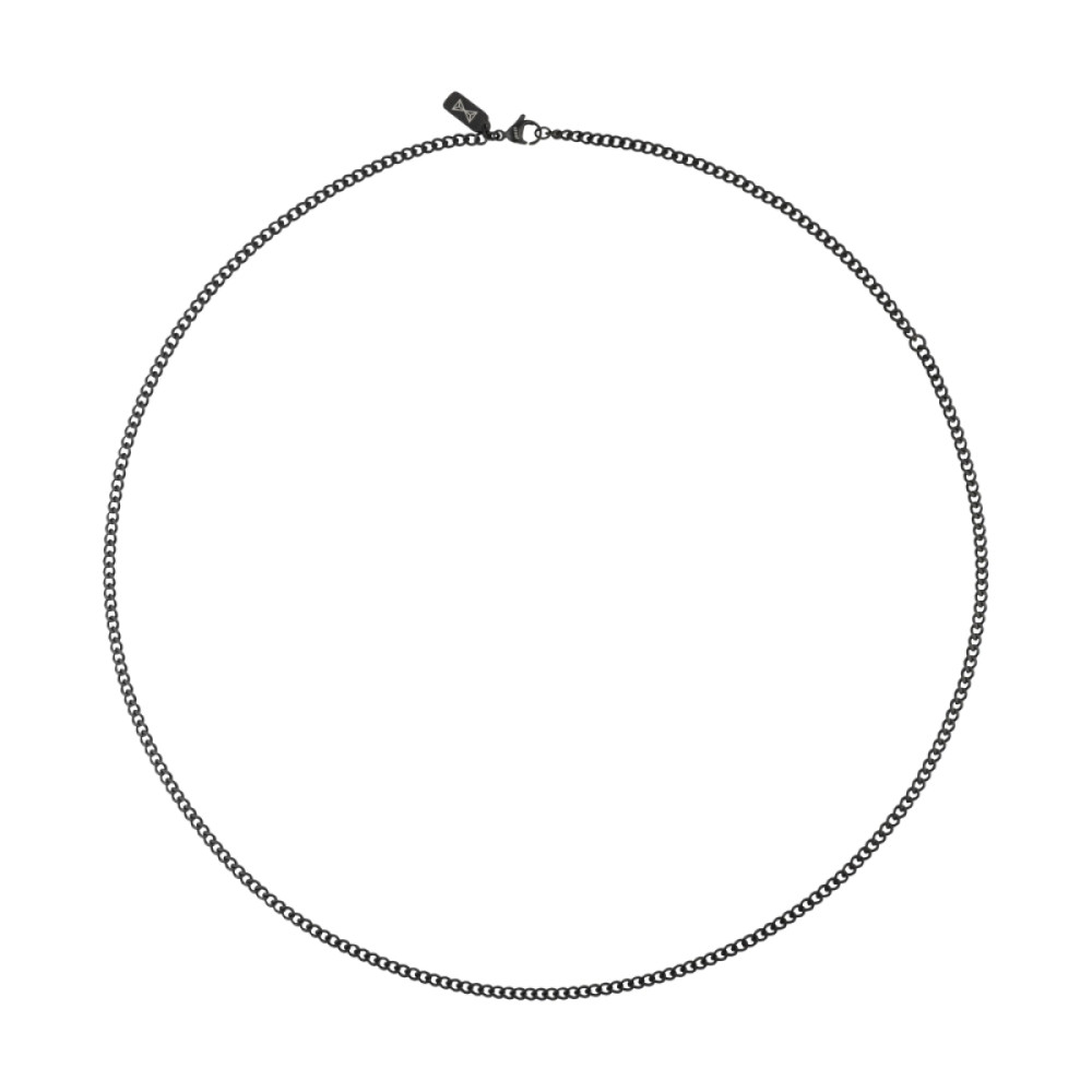 aze-jewels-ferro-az-nl016-b-zwarte-gourmet-schakelketting-staal-glanzend-3-mm-breedte-lengte-60-cm