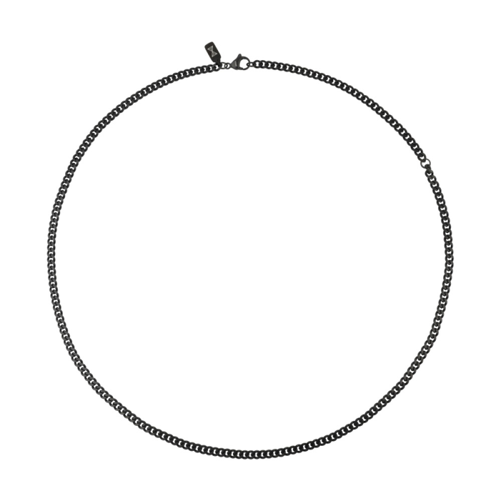 aze-jewels-ferro-az-nl017-b-schakelketting-gourmet-zwart-staal-glanzend-4-mm-breedte-lengte-60-cm