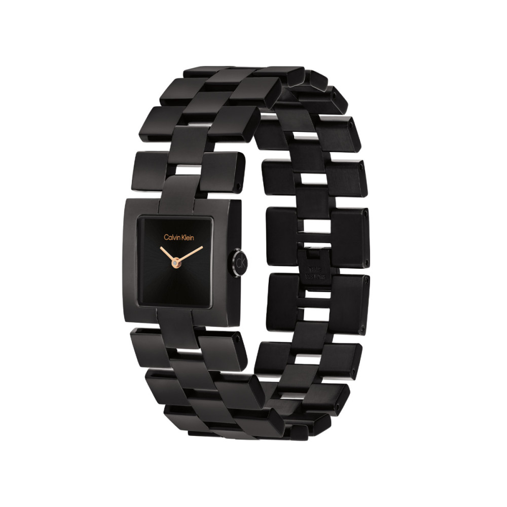 calvin-klein-ck25100091-dameshorloge-zwart-vierkante-kast-staal-rosekleurige-wijzers-22-mm