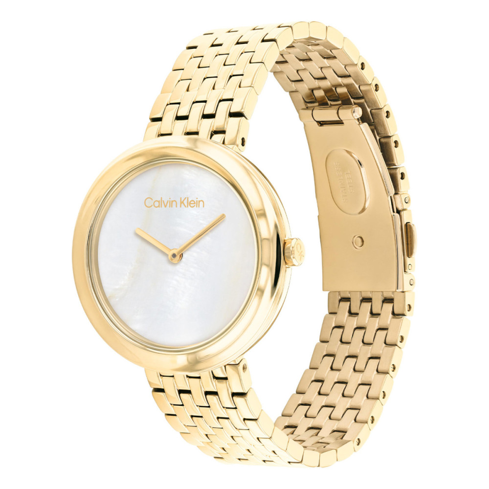 calvin-klein-ck25200321-dameshorloge-goudkleurig-parelmoer-wijzerplaat-schakelband-baksteenverband-o-34-mm